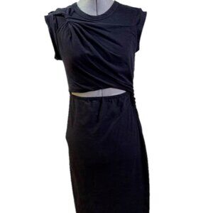 Vici draped cut out cotton hourglass knee length dress, S would fit to XXS